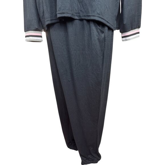 MUK LUKS Butterknit Crew Neck and Jogger Lounge Set Black 1X Comfort Pockets - Picture 3 of 16